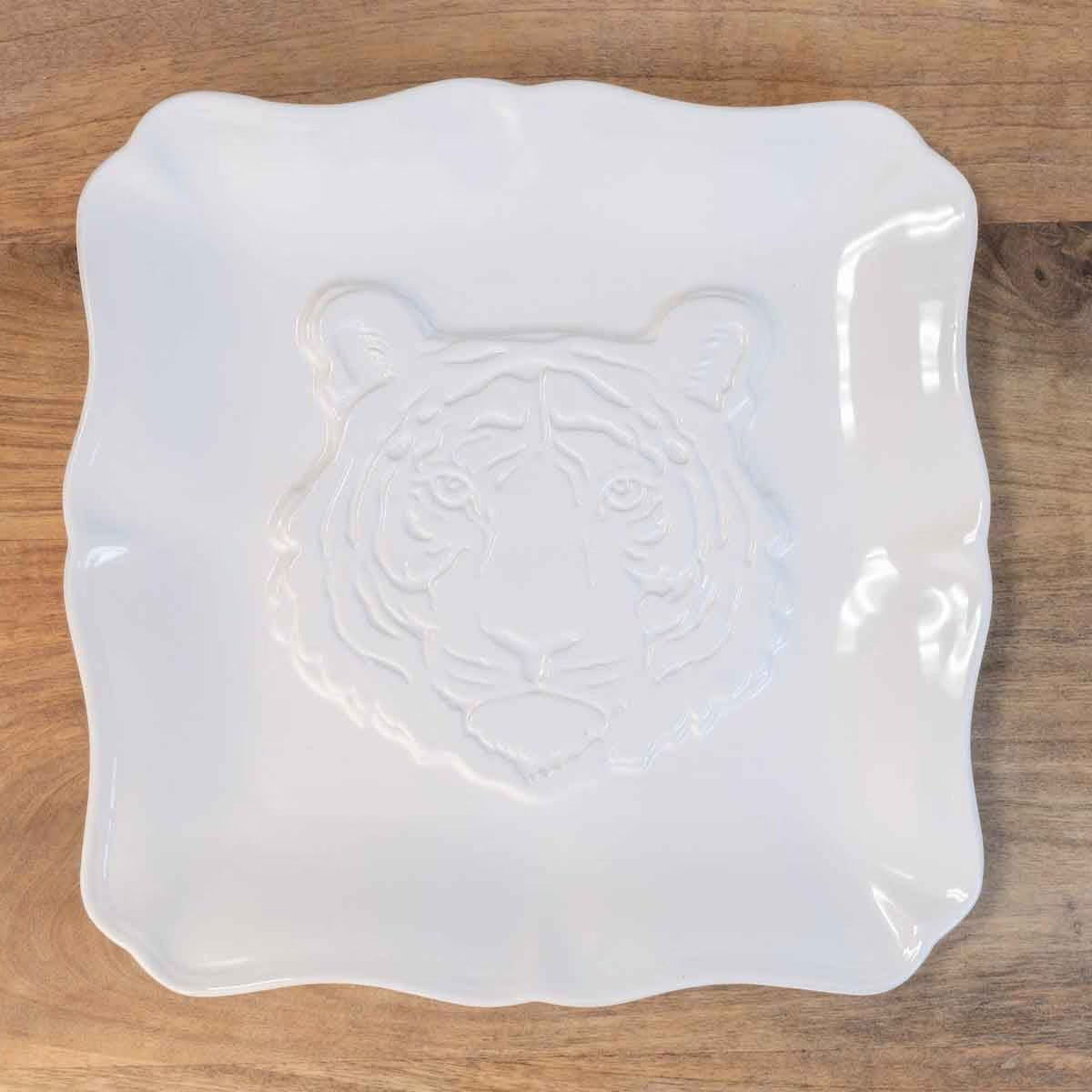 Tiger embrossed platter
