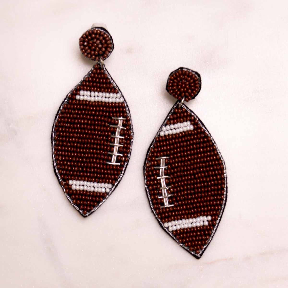 Football Beaded earrings