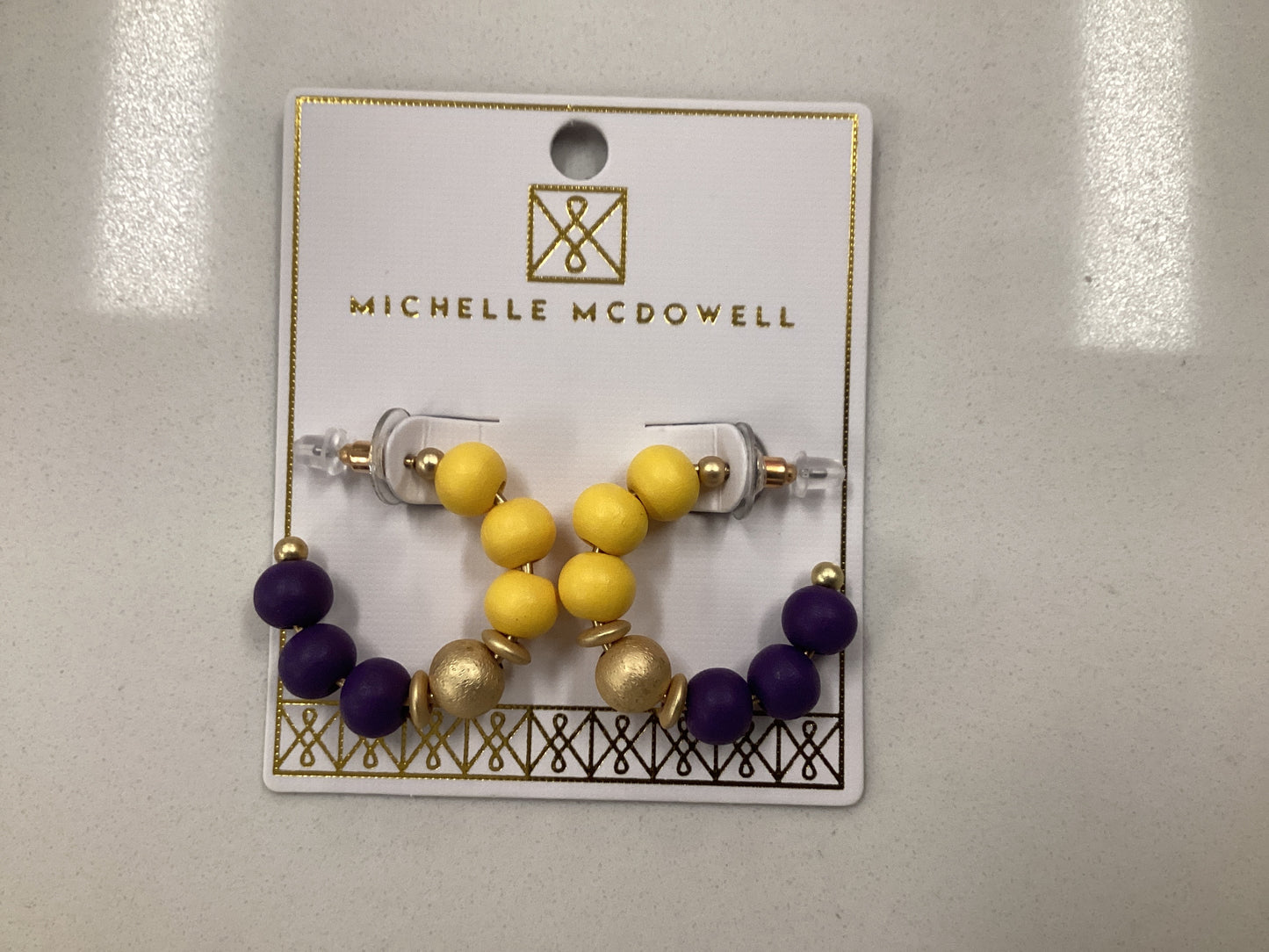 Janette Purple and Gold Earrings