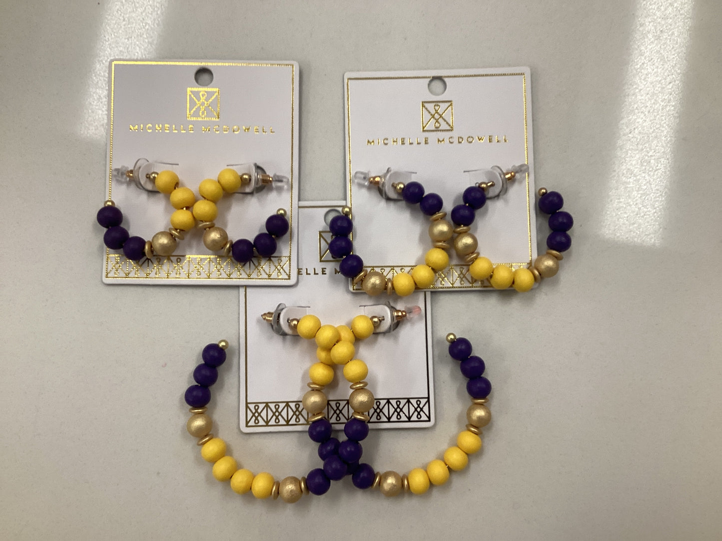 Janette Purple and Gold Earrings