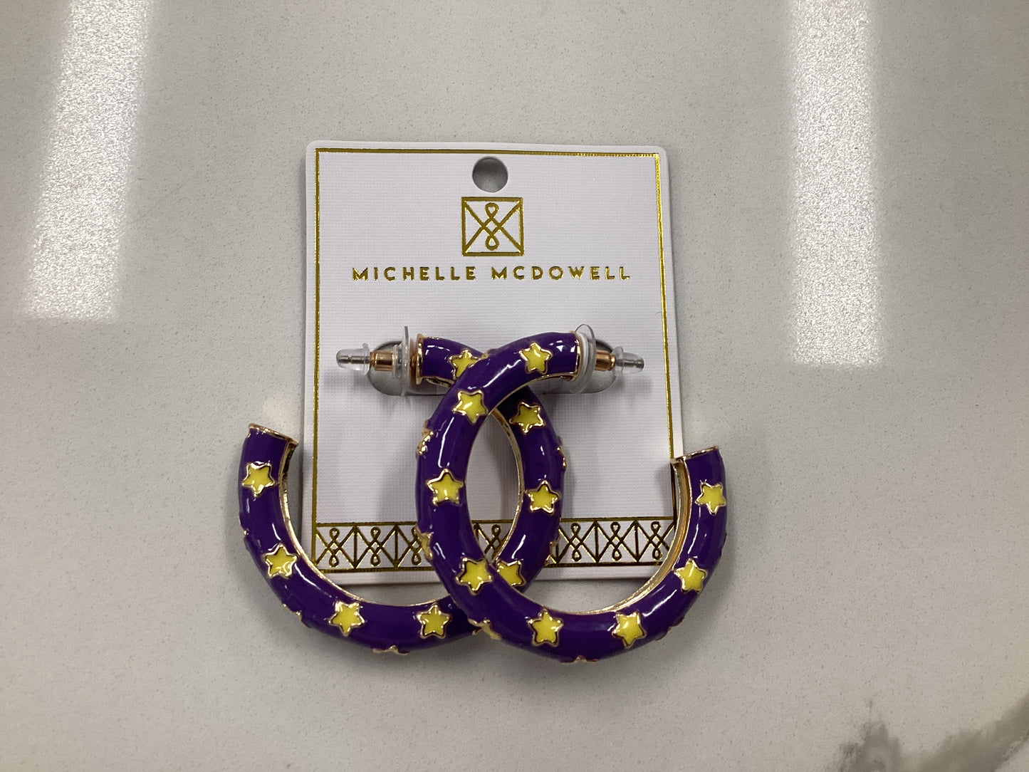 Justine Purple and Gold Earrings