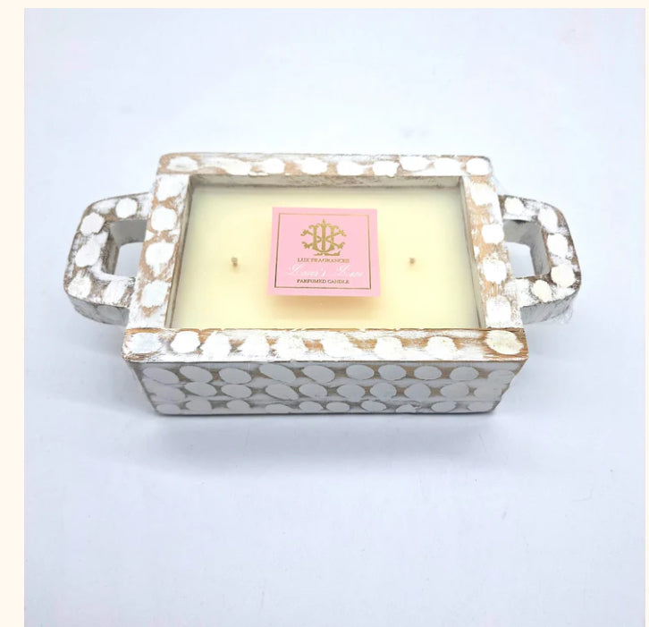 Lux Whitewash Rectangle Candle