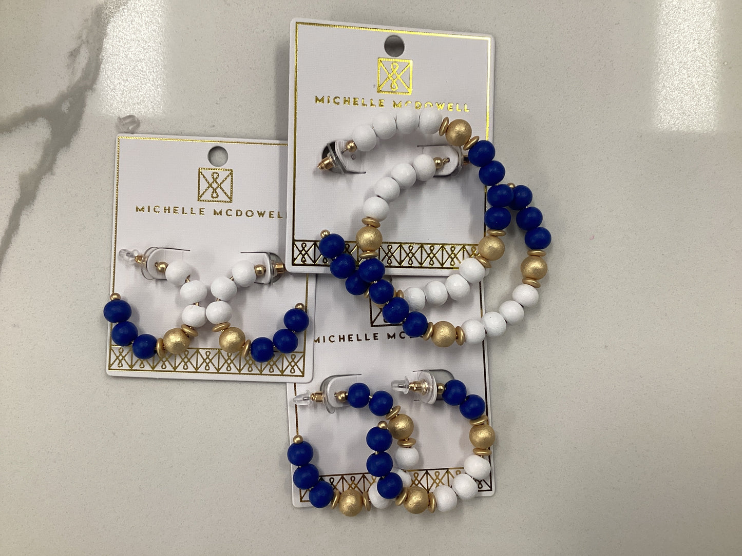 Janette Blue and White Earrings