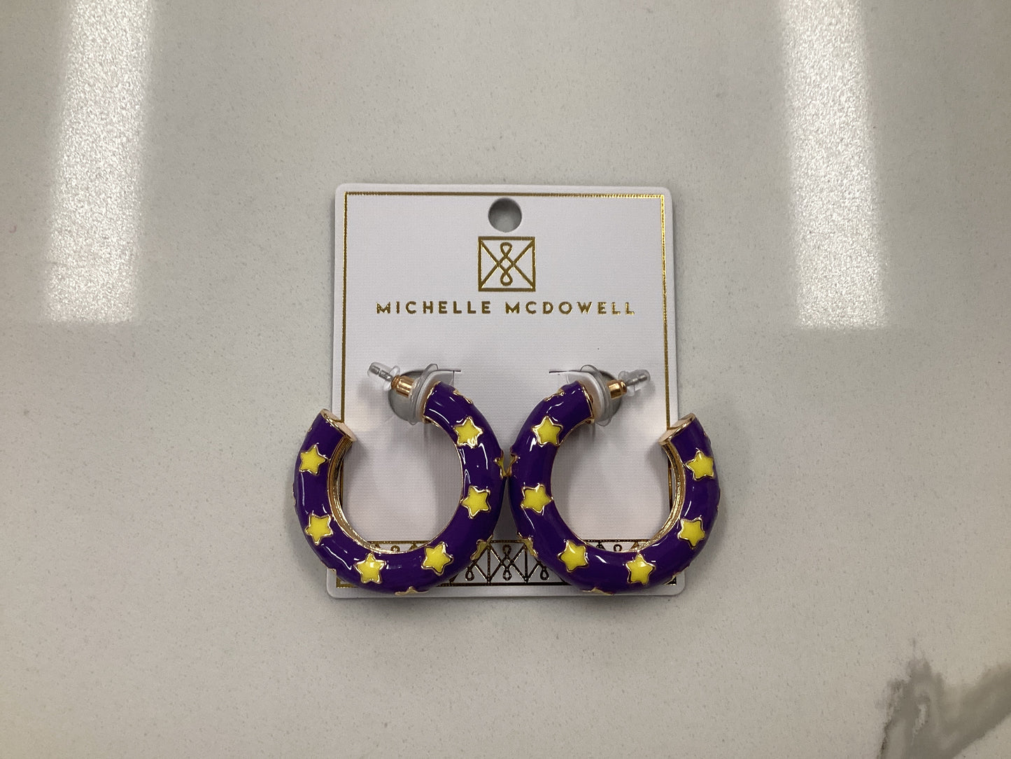 Justine Purple and Gold Earrings