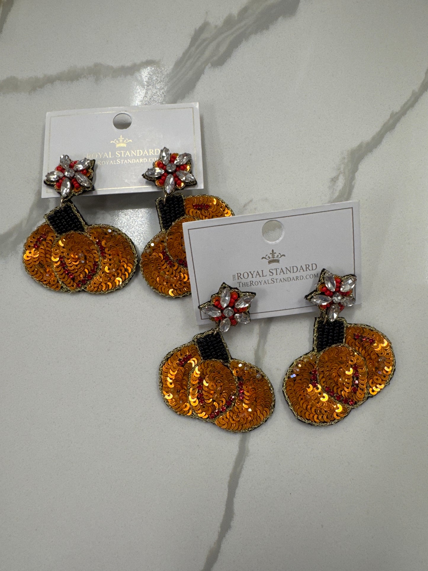 Harvest Pumpkin Beaded Earrings