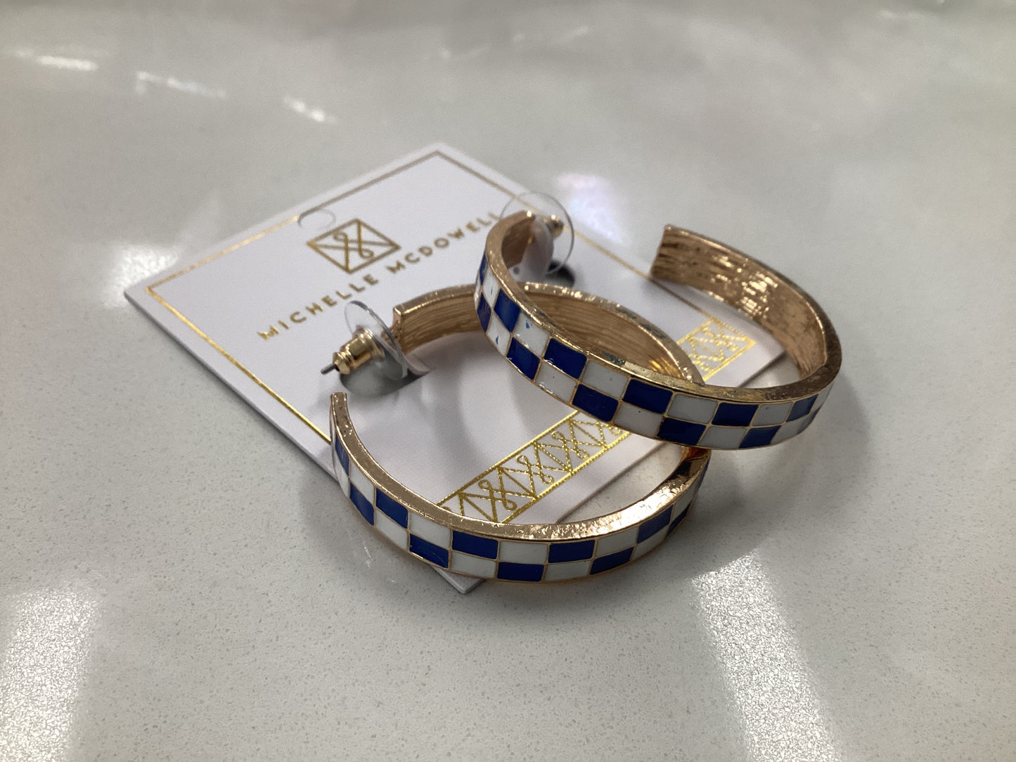 Sunny Blue and White Earrings