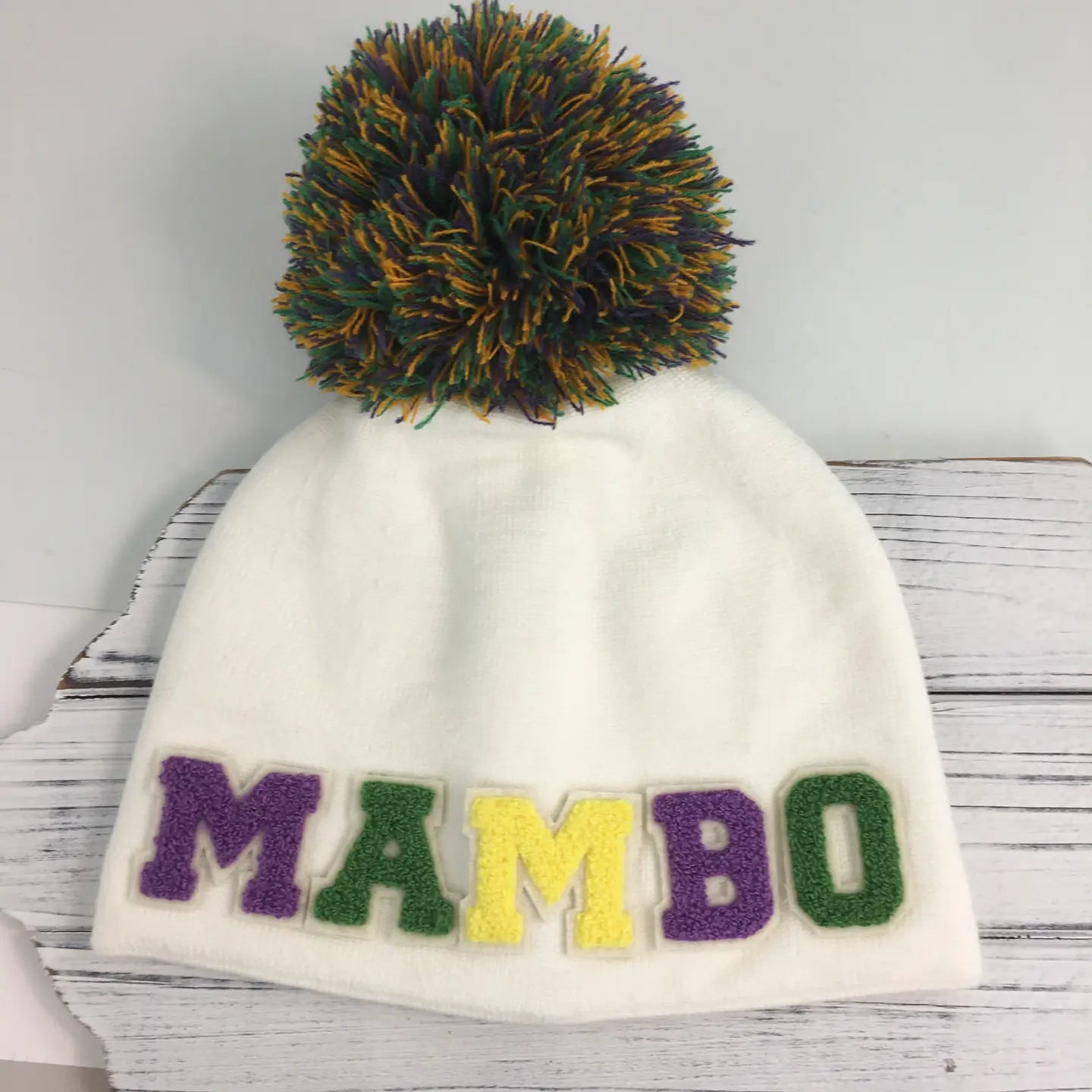 Mardi Gras Chenille MAMBO beanie