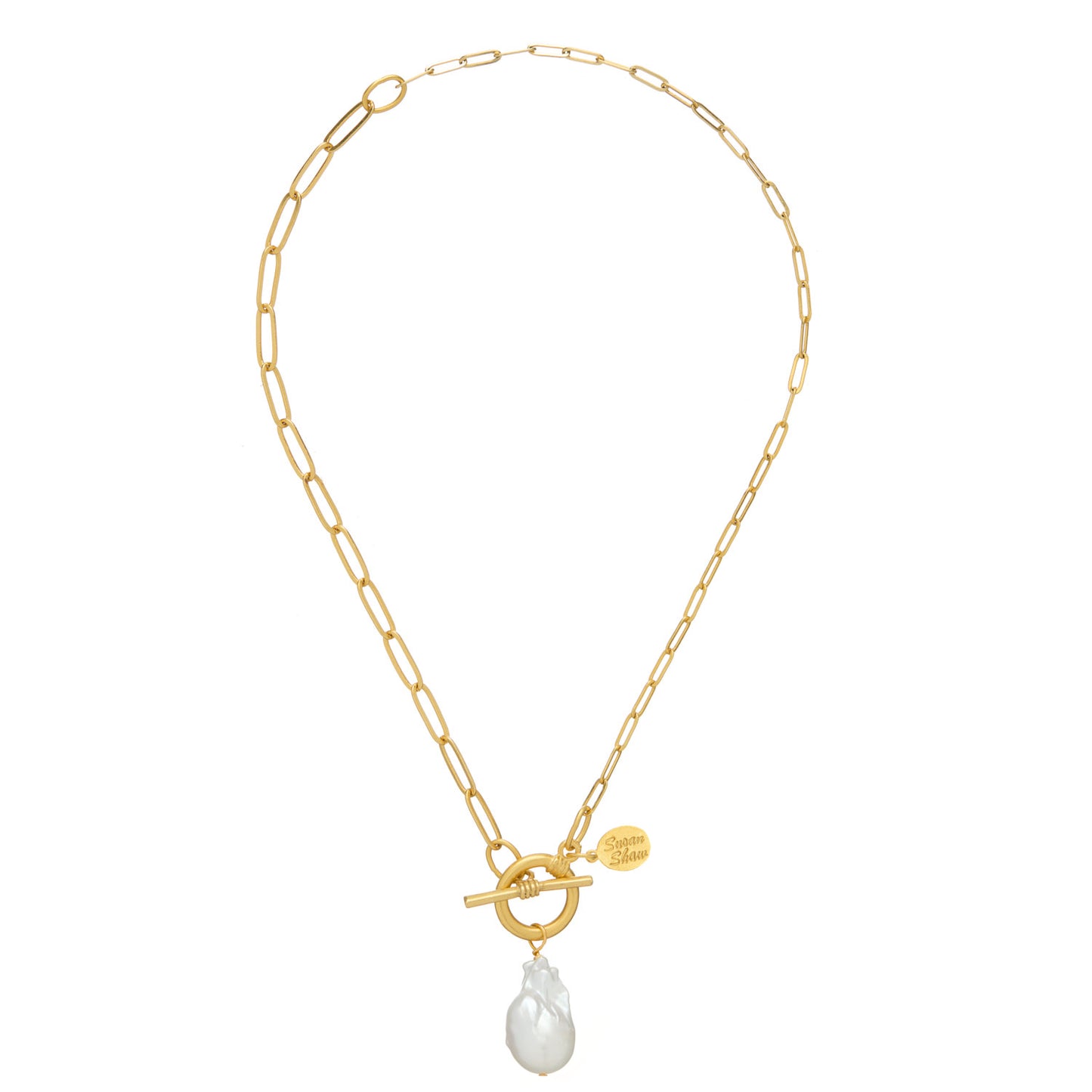 Pearl Paperclip Necklace
