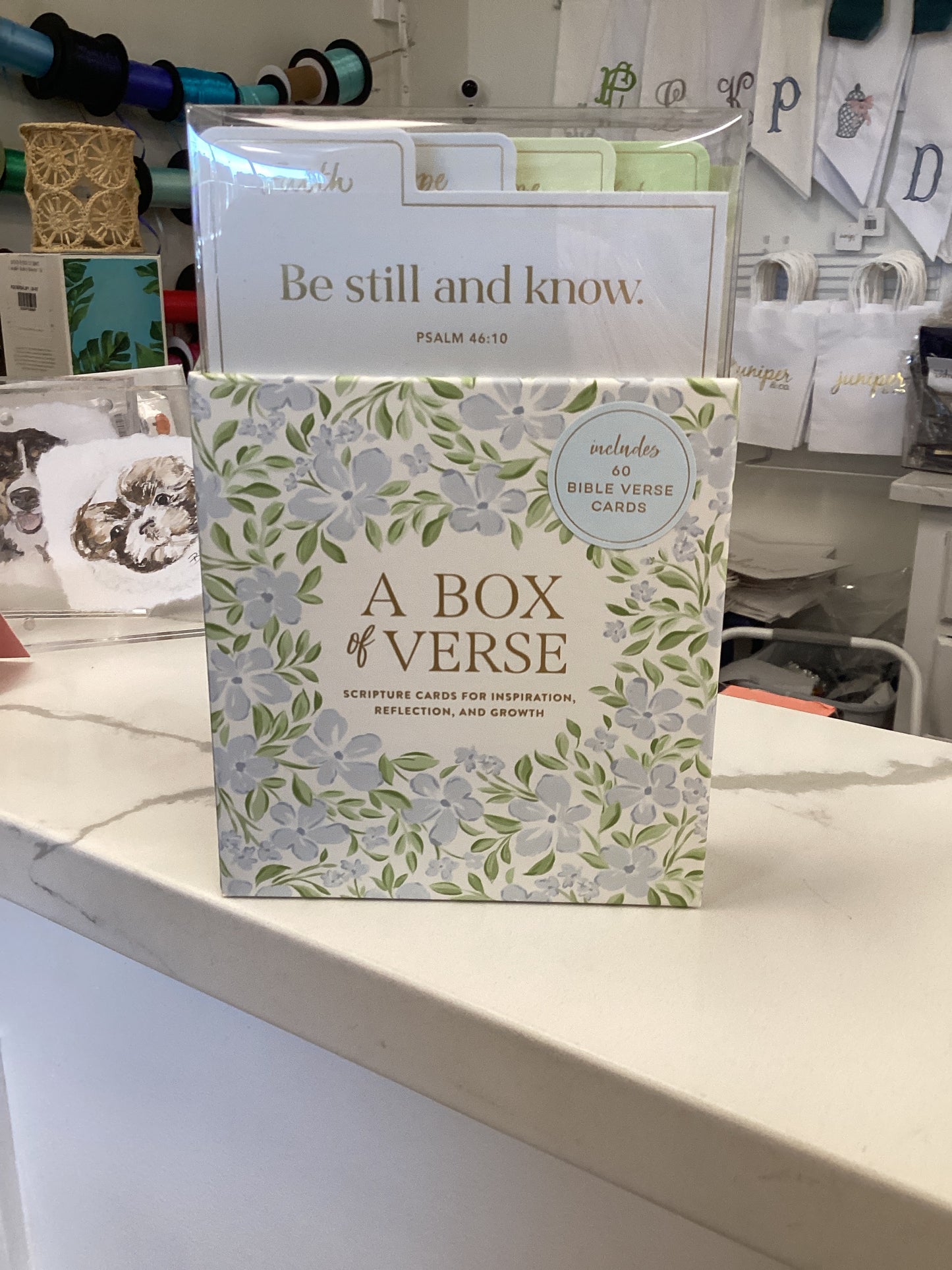 Blue floral chr box of verses