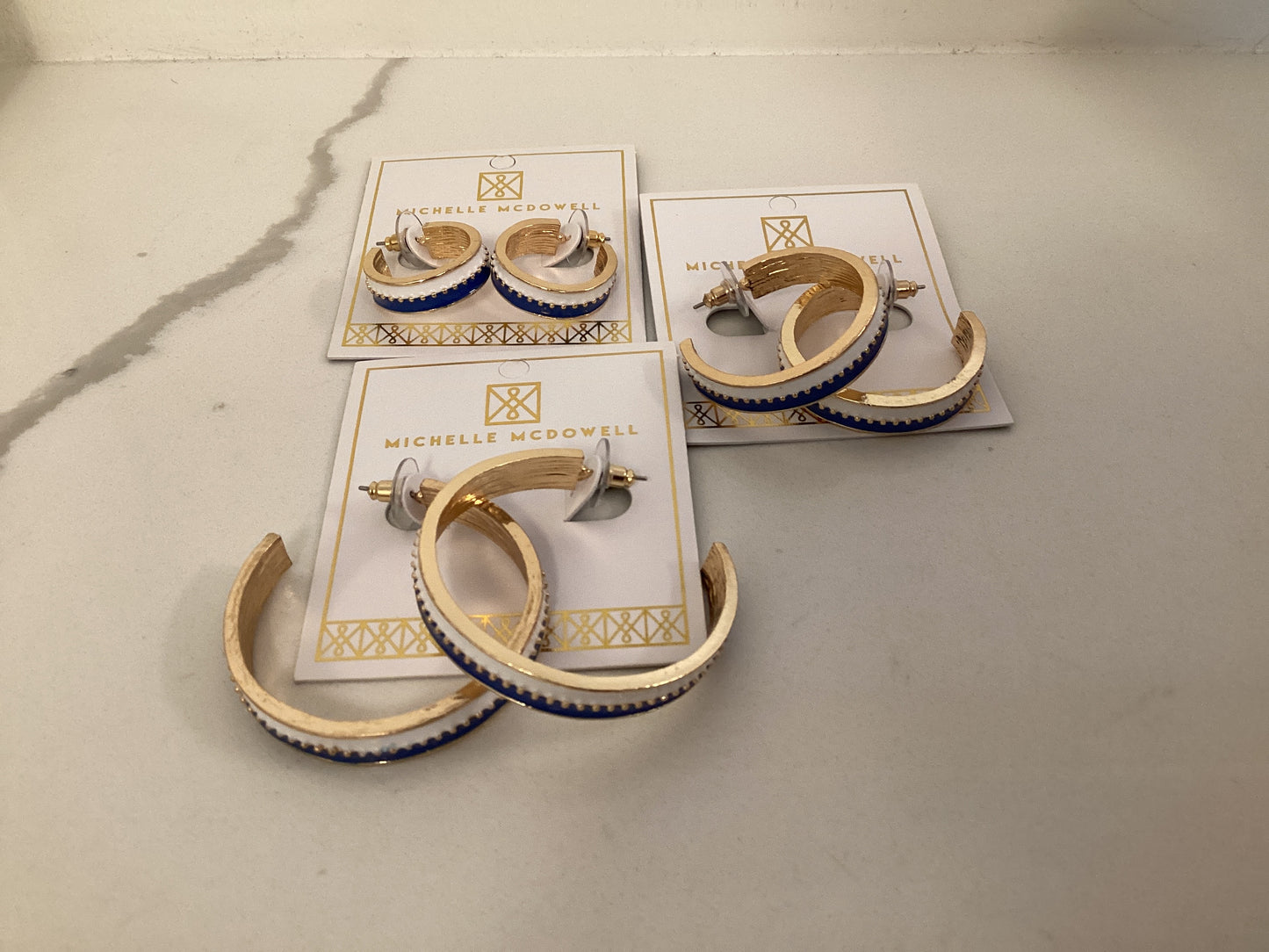 Meghan Blue and White Earrings