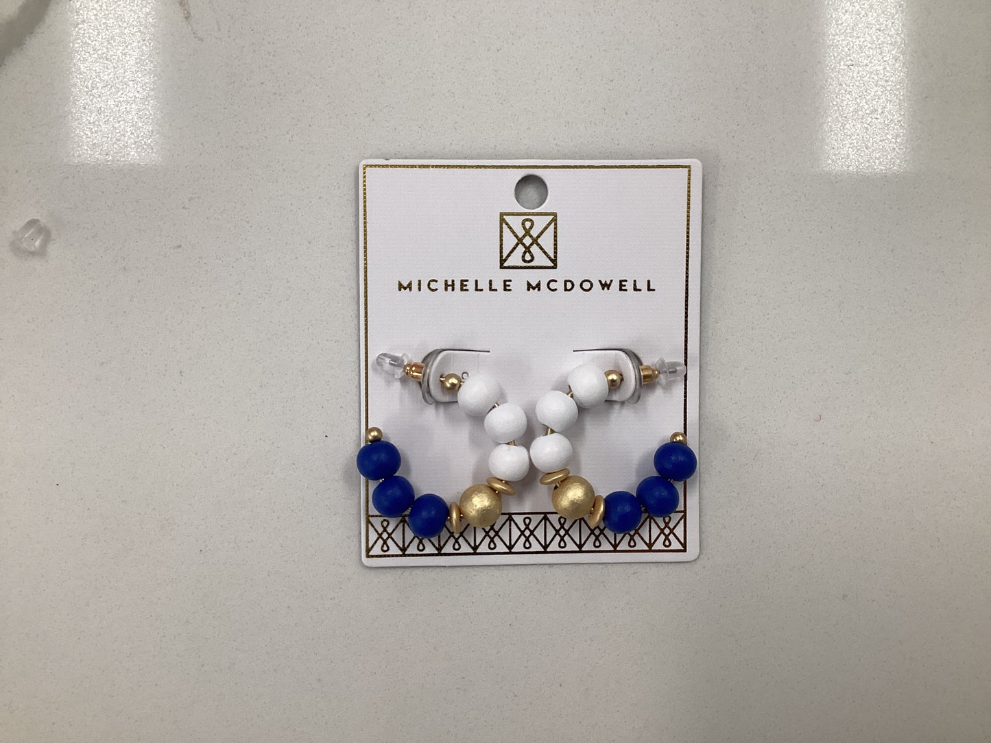 Janette Blue and White Earrings