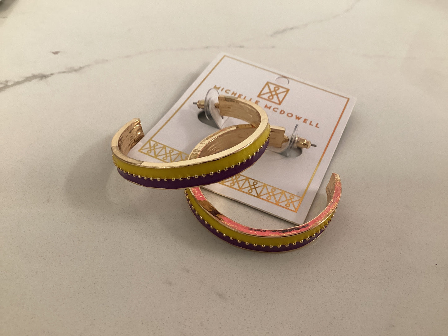 Meghan Purple and Gold Earrings
