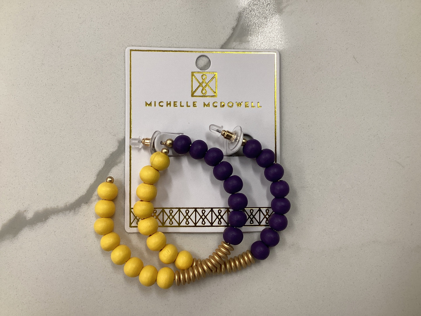 Kelly Purple and Gold Earrings