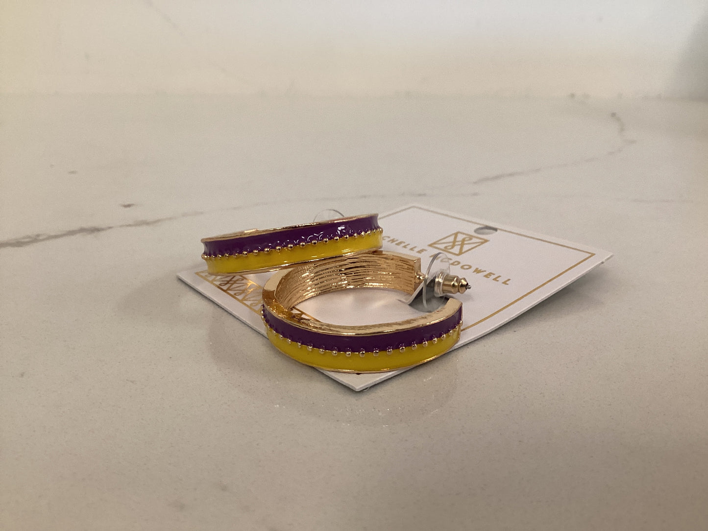 Meghan Purple and Gold Earrings