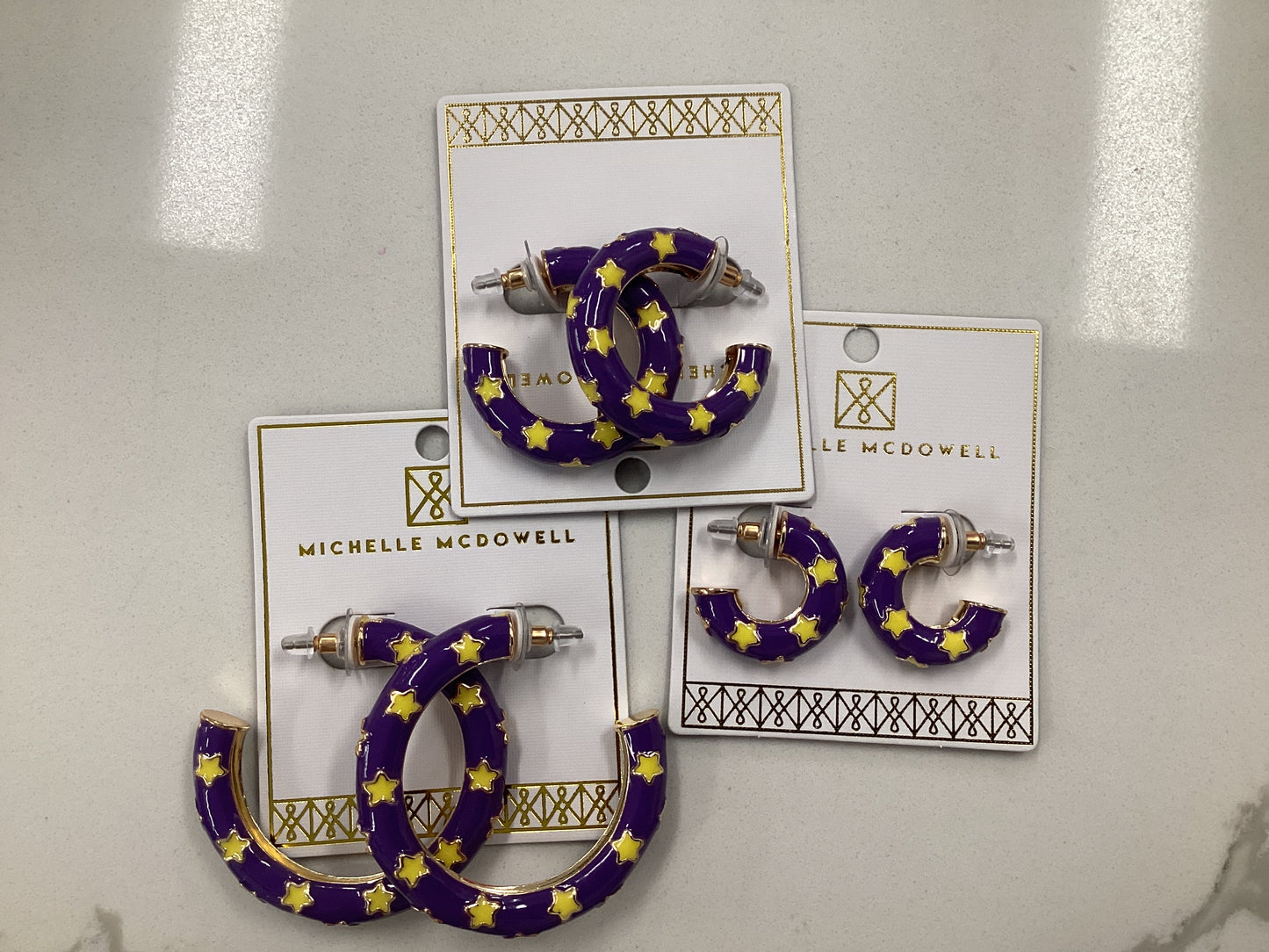 Justine Purple and Gold Earrings