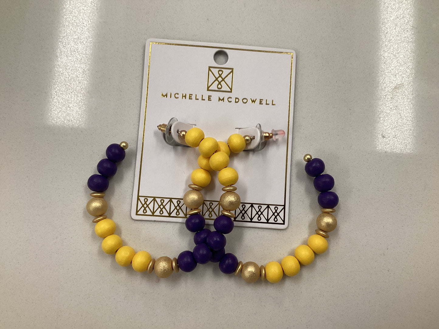 Janette Purple and Gold Earrings