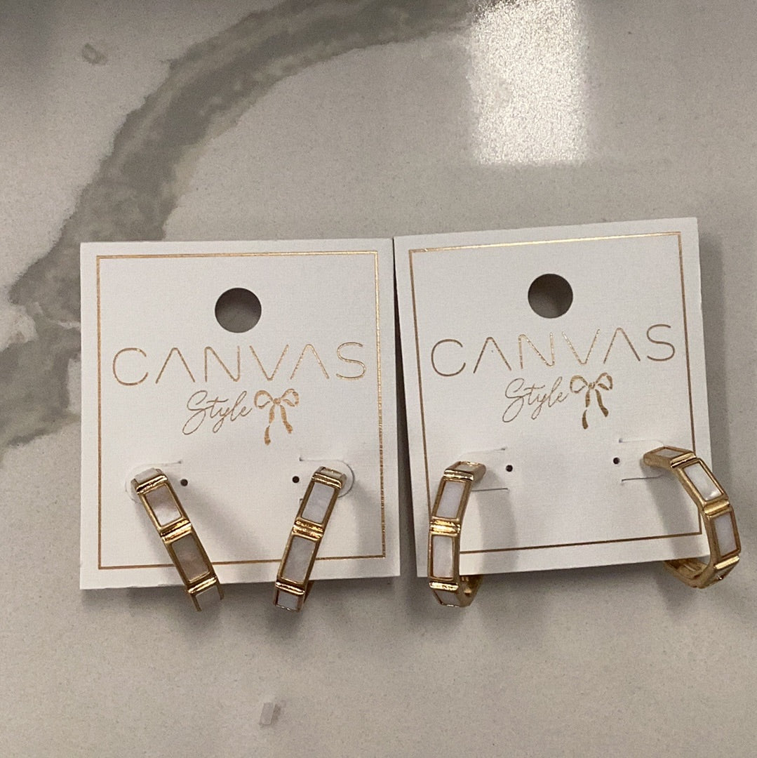 Mother of Pearl hoop earrings