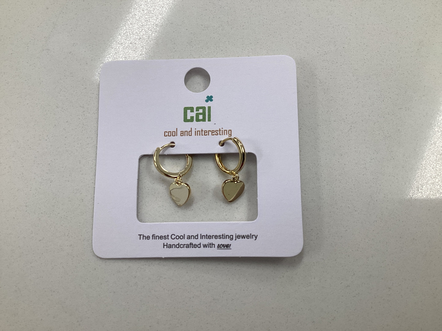 Gold Heart Huggie Earrings