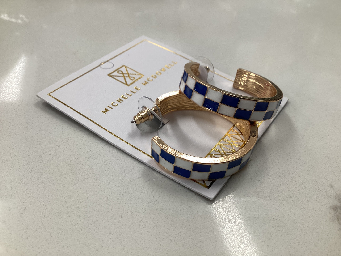 Sunny Blue and White Earrings