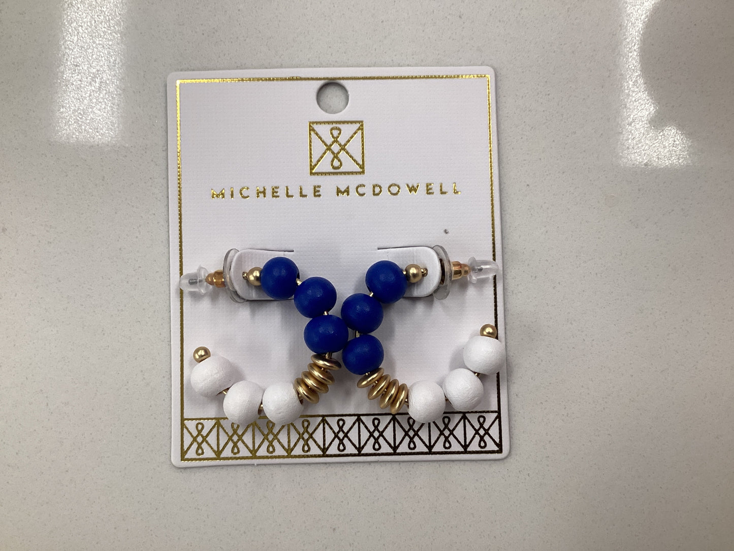 Kelly Blue and White Earrings