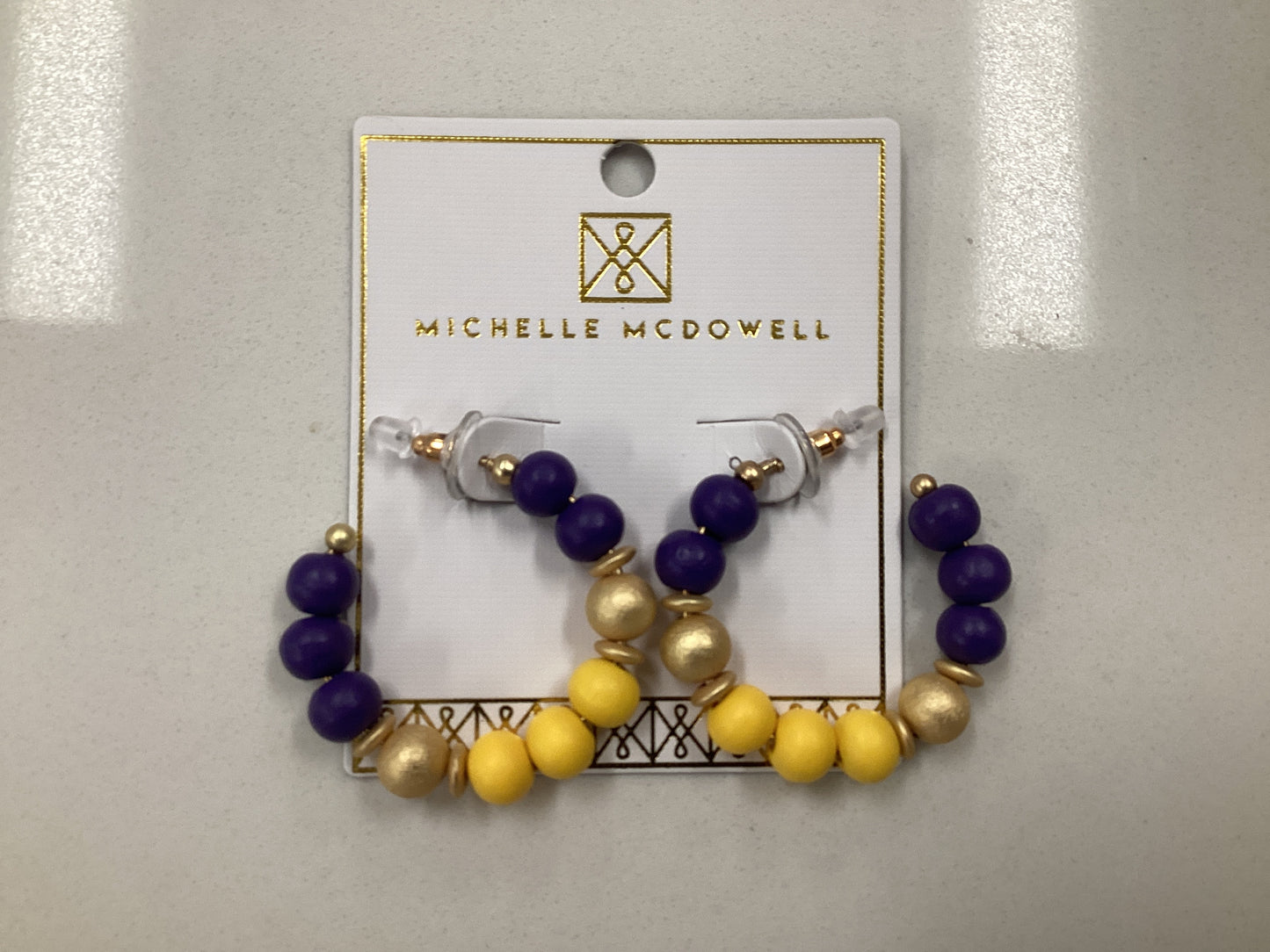 Janette Purple and Gold Earrings