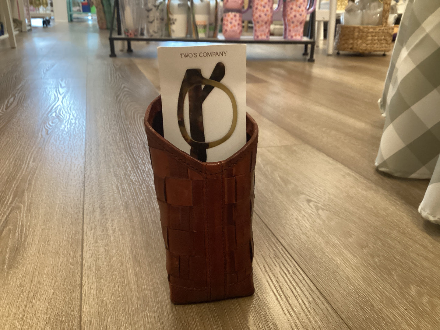 Woven Leather Eyeglass Holder