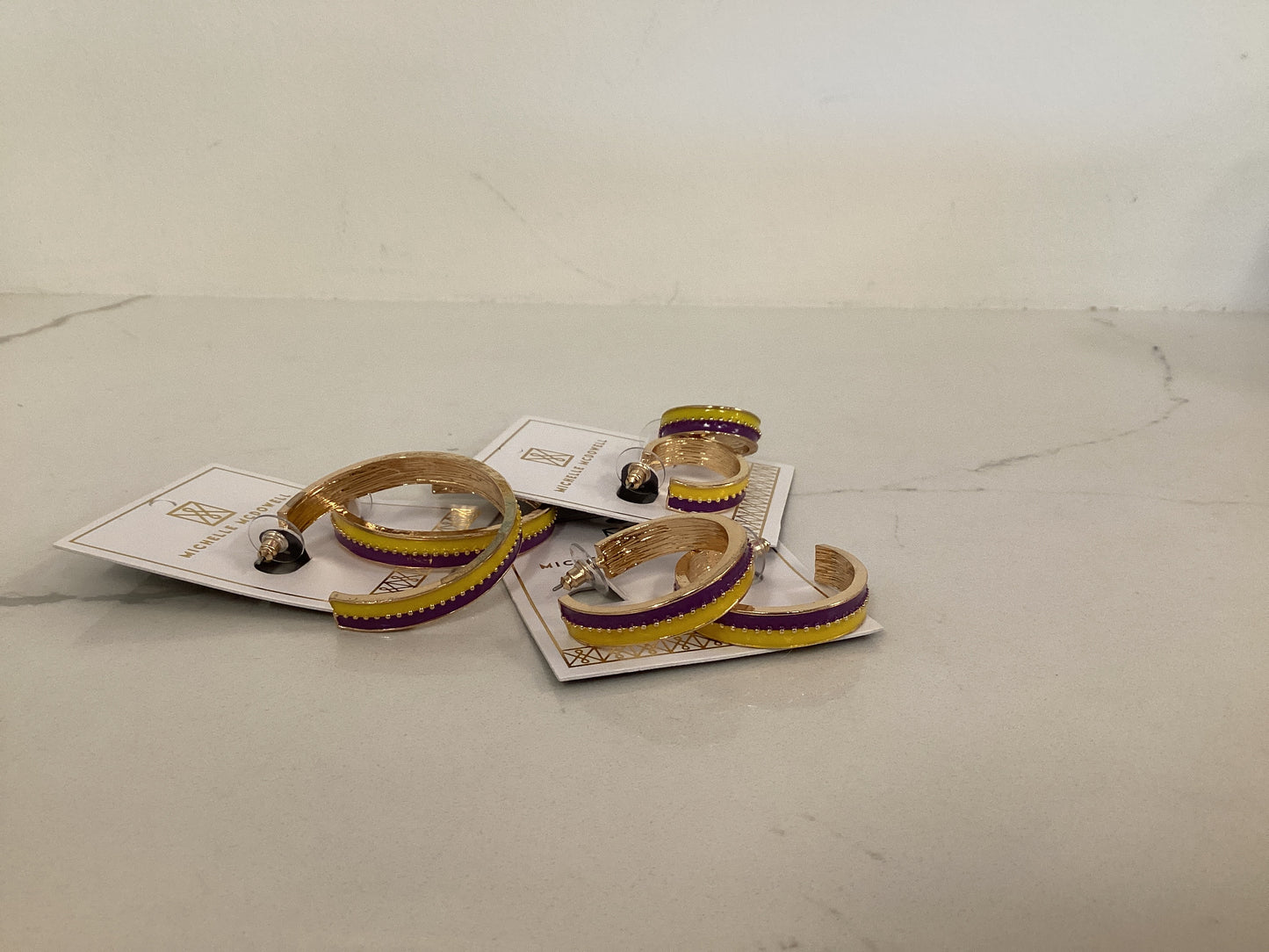 Meghan Purple and Gold Earrings