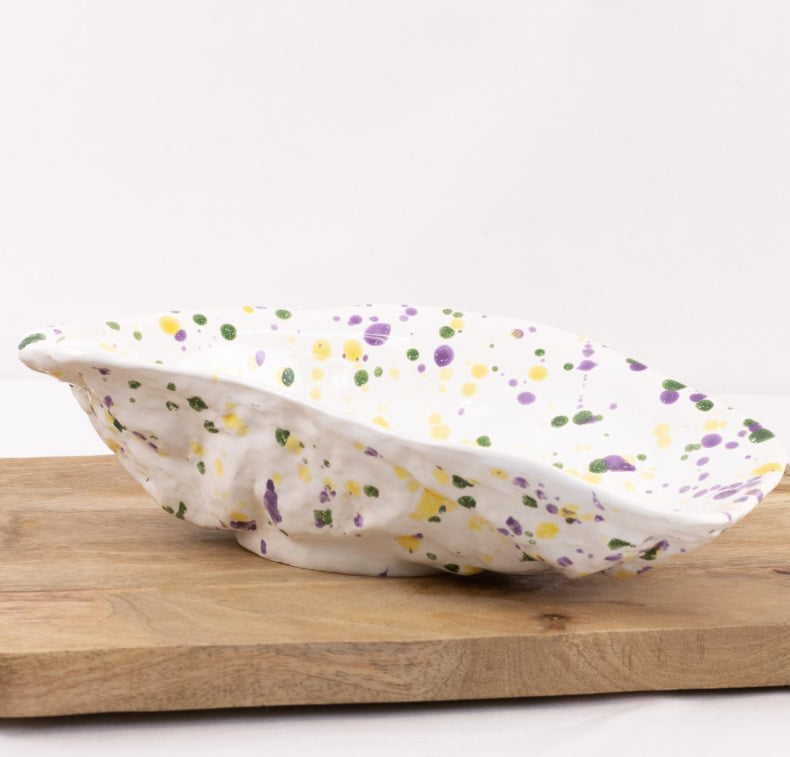 Watercolor Mardi Gras Oyster Bowl