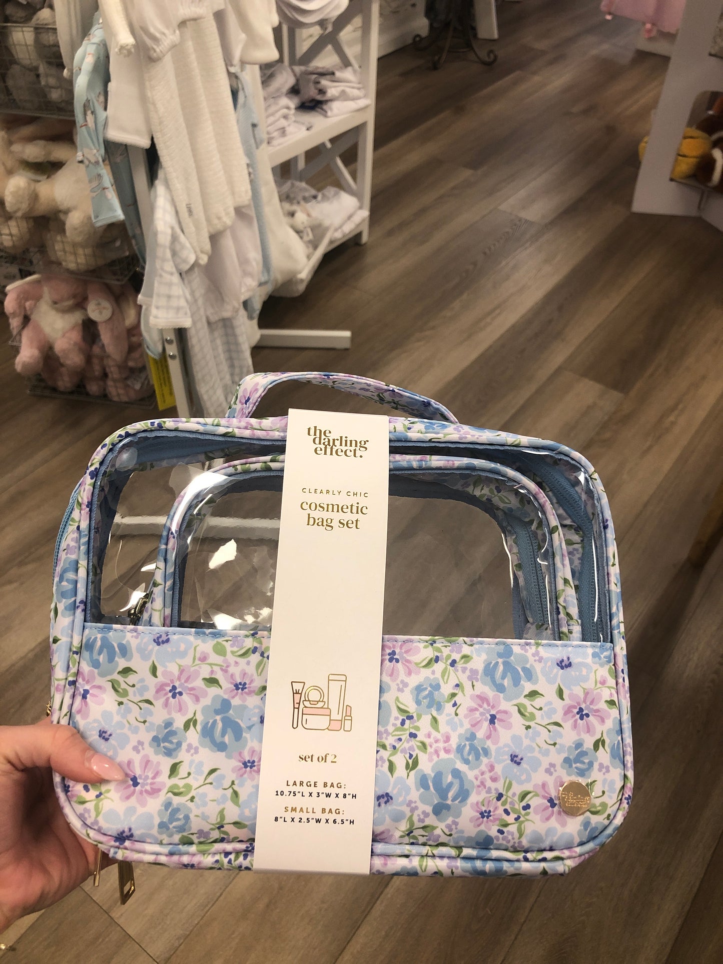 Clearly Chic Cosmetic Bag Set Secret Garden Blue