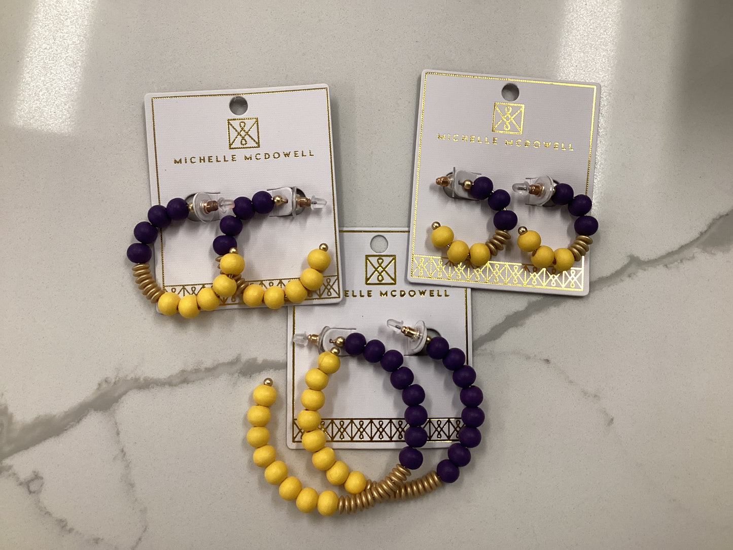 Kelly Purple and Gold Earrings