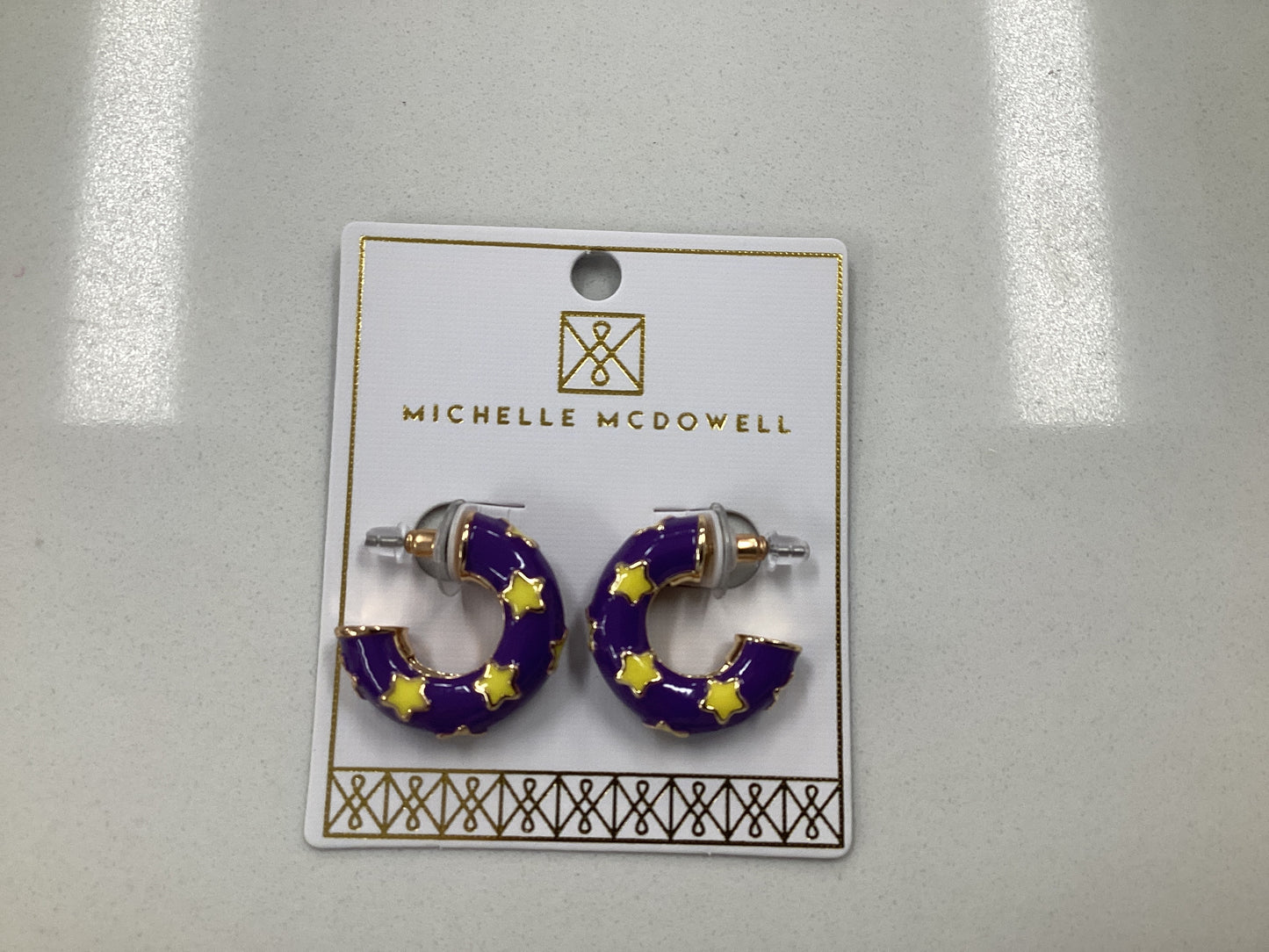 Justine Purple and Gold Earrings