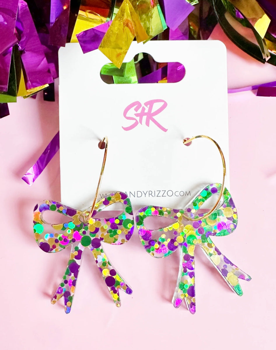 Sandy and Rizzo Mardi Gras Earrings