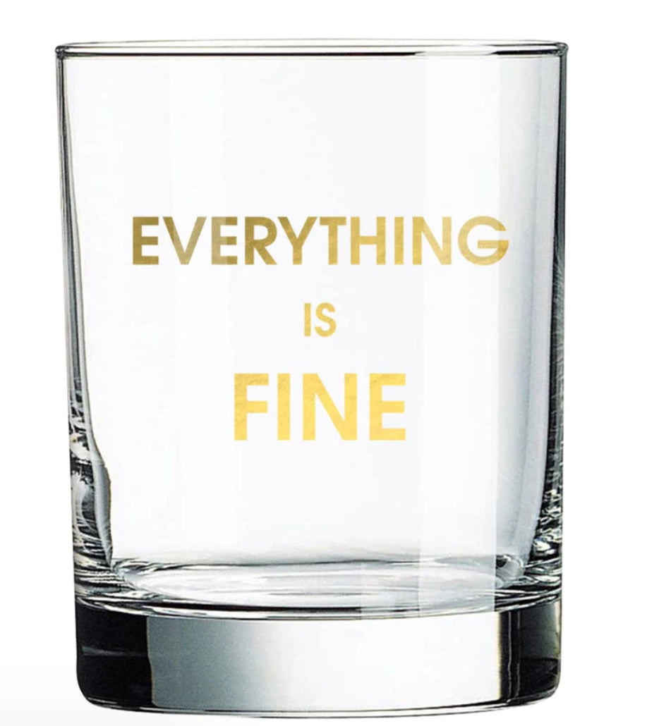 Gold Foil Rocks Glass