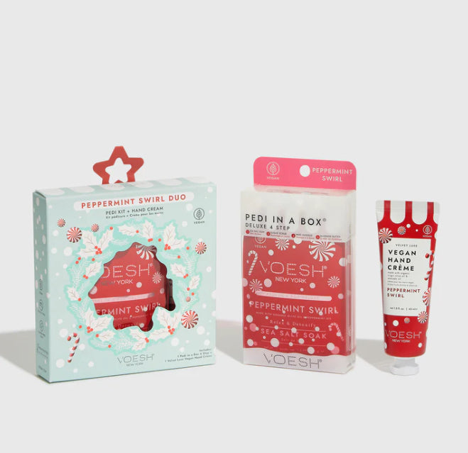 Peppermint swirl duo with nail sticker