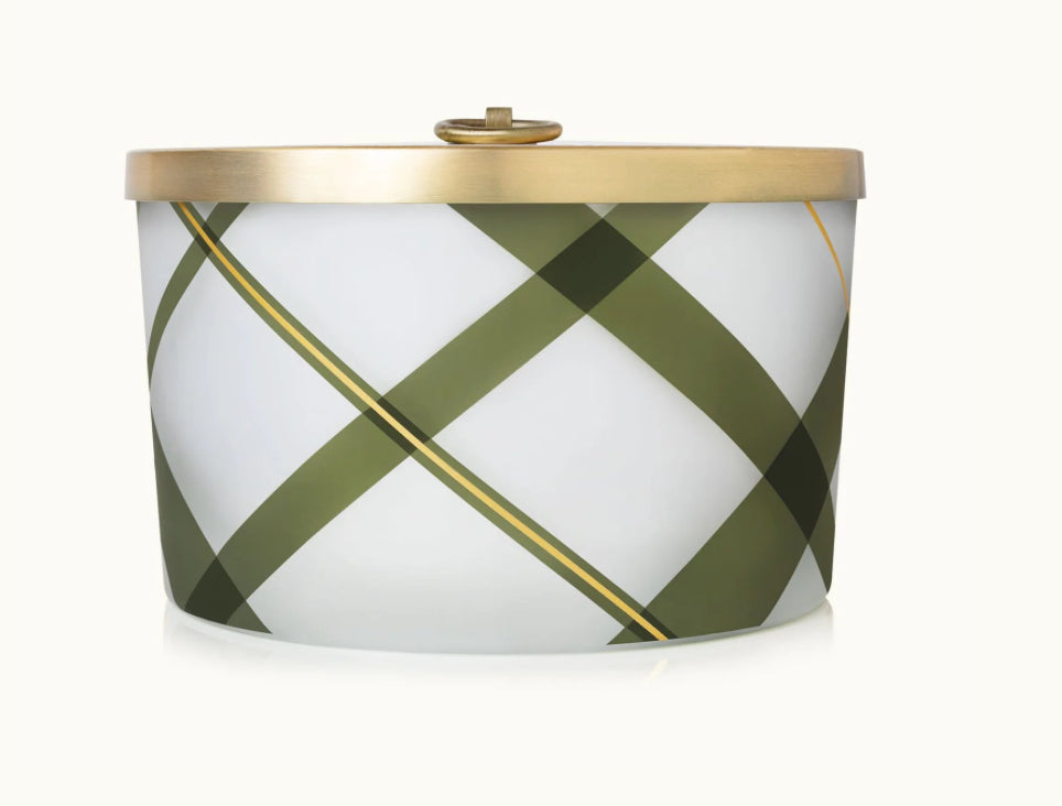 Frasier Fir Frosted Plaid 3 Wick Candle