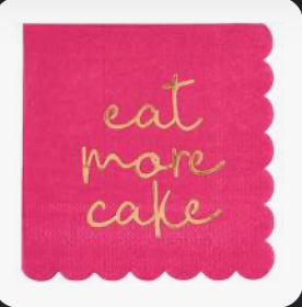 Eat More Cake Scallop Paper Napkins