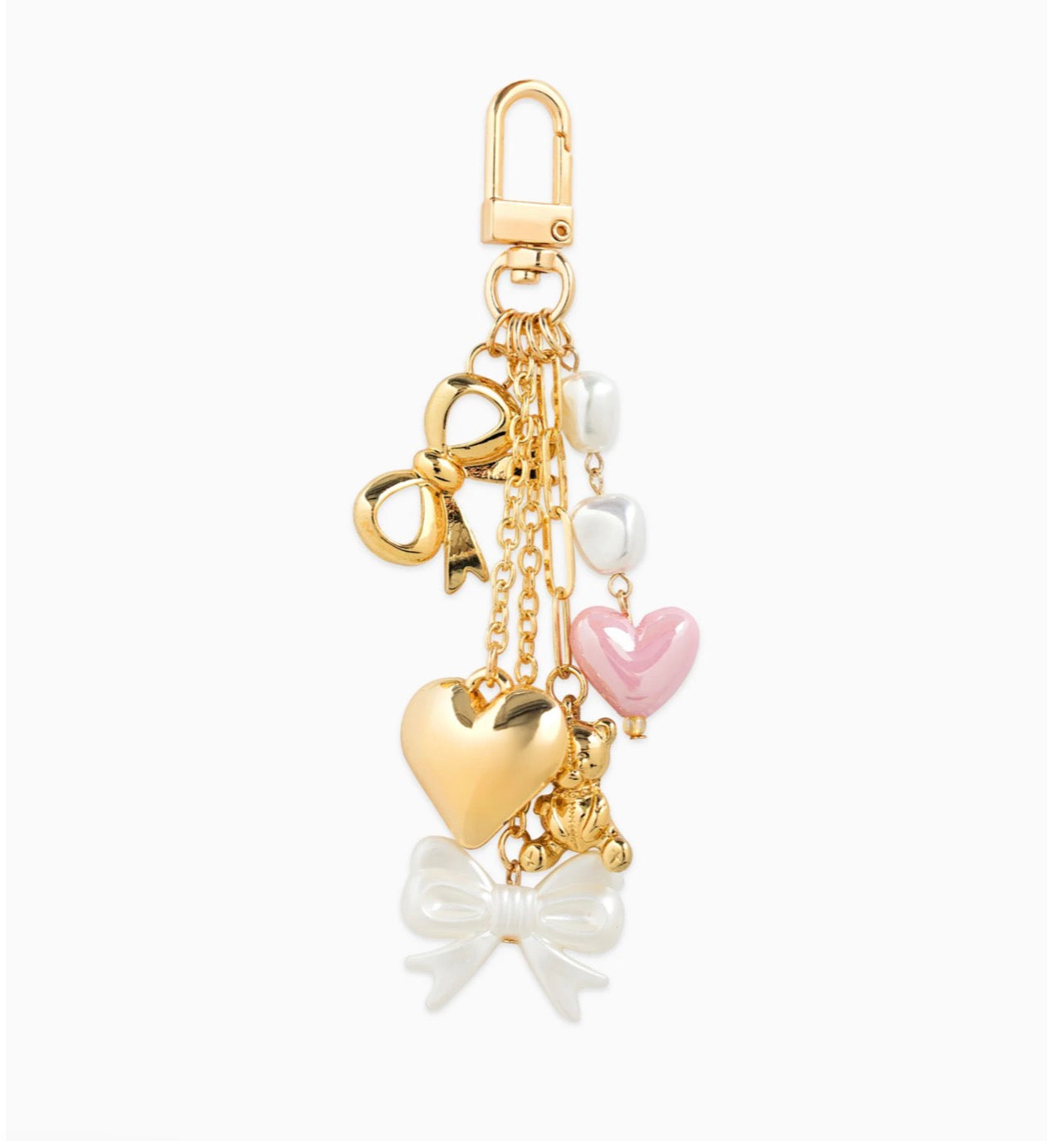 Puff Heart Bear Bag Charm