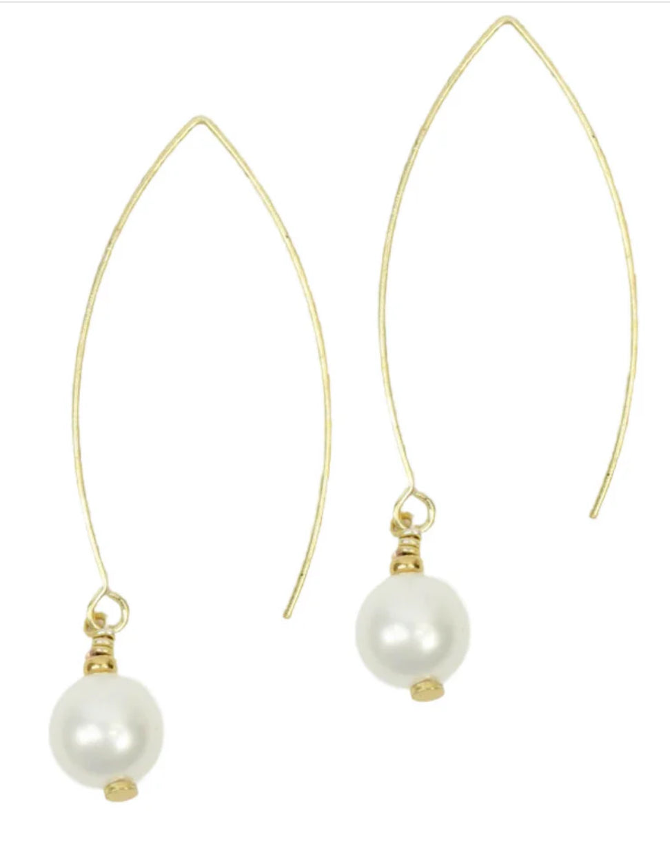 Pearl Long Hoop Earring