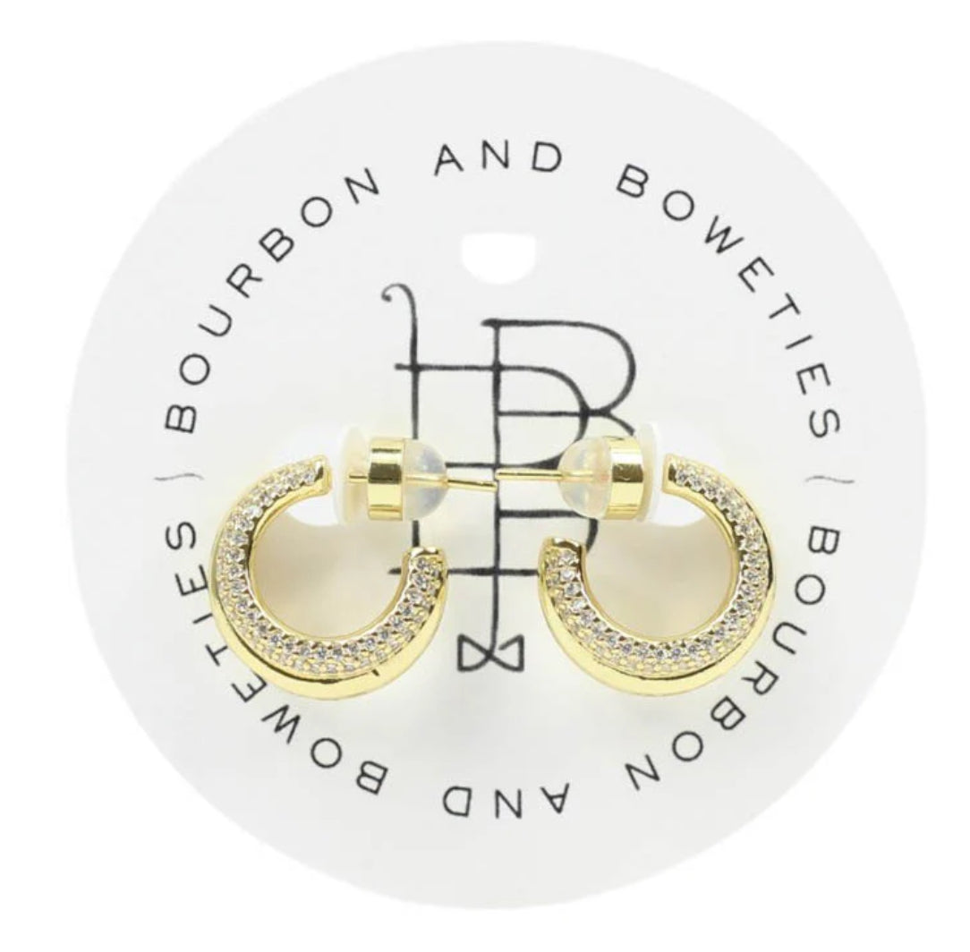The Molly Earring Pave Gold Huggie