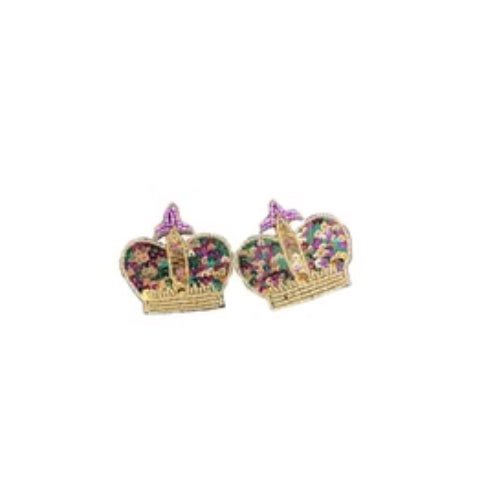 Mardi Gras Beaded Earrings