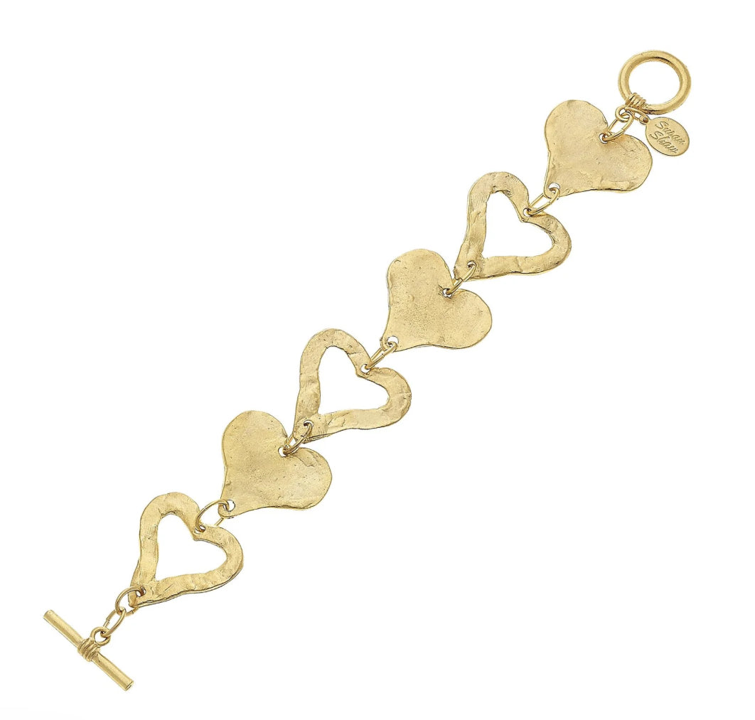 Gold Open Heart Bracelet