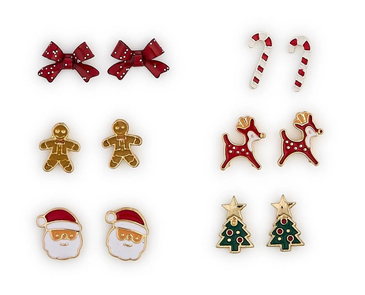 Enamel Stud Earrings