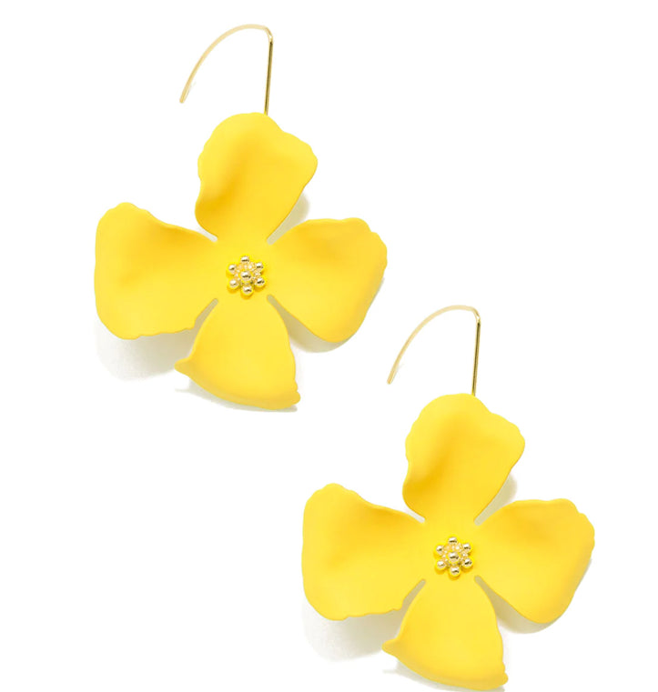 Pull-Through Four Petal Flower Earrings