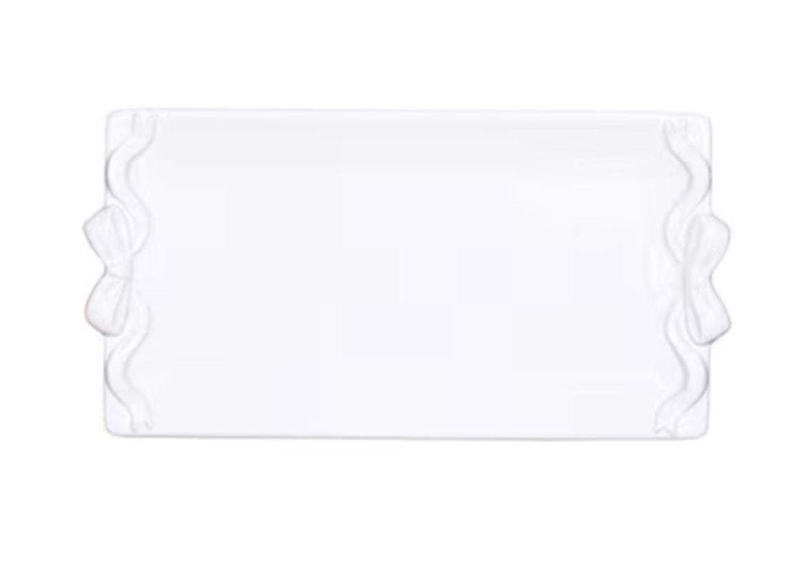 Bow Embossed Rectangular Platter