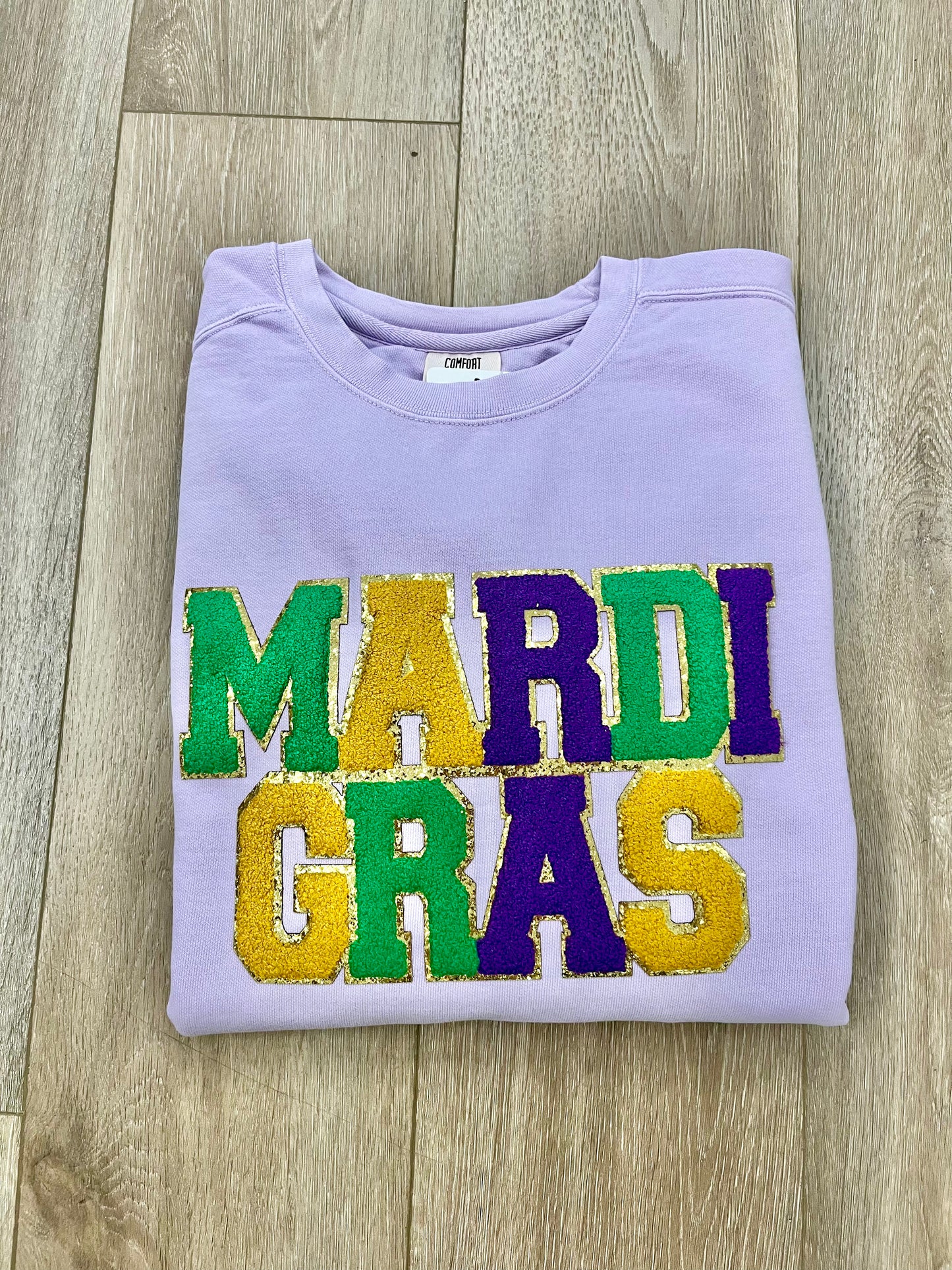 Comfort Colors Mardi Gras Patch Sweatshirt
