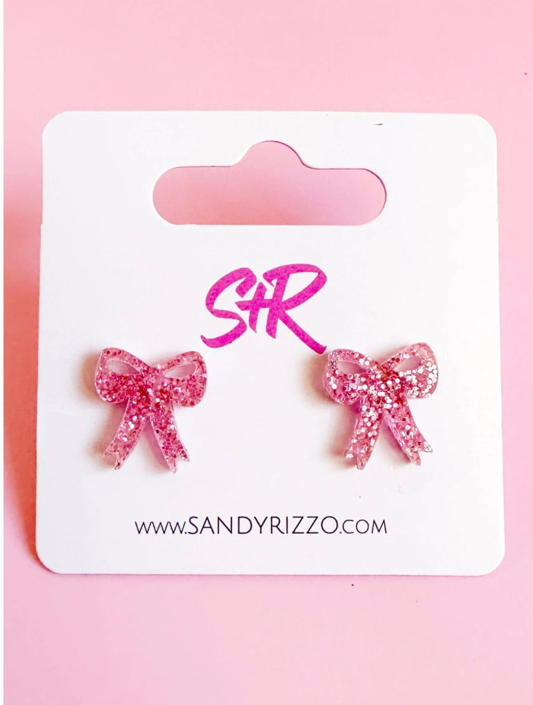 Sparkle Bow Stud Earrings