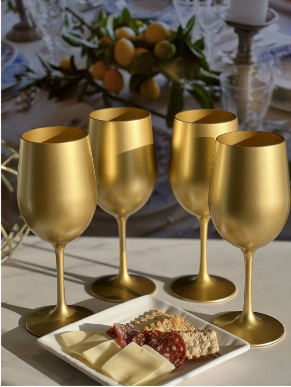 Gold Acrylic Wine Glass