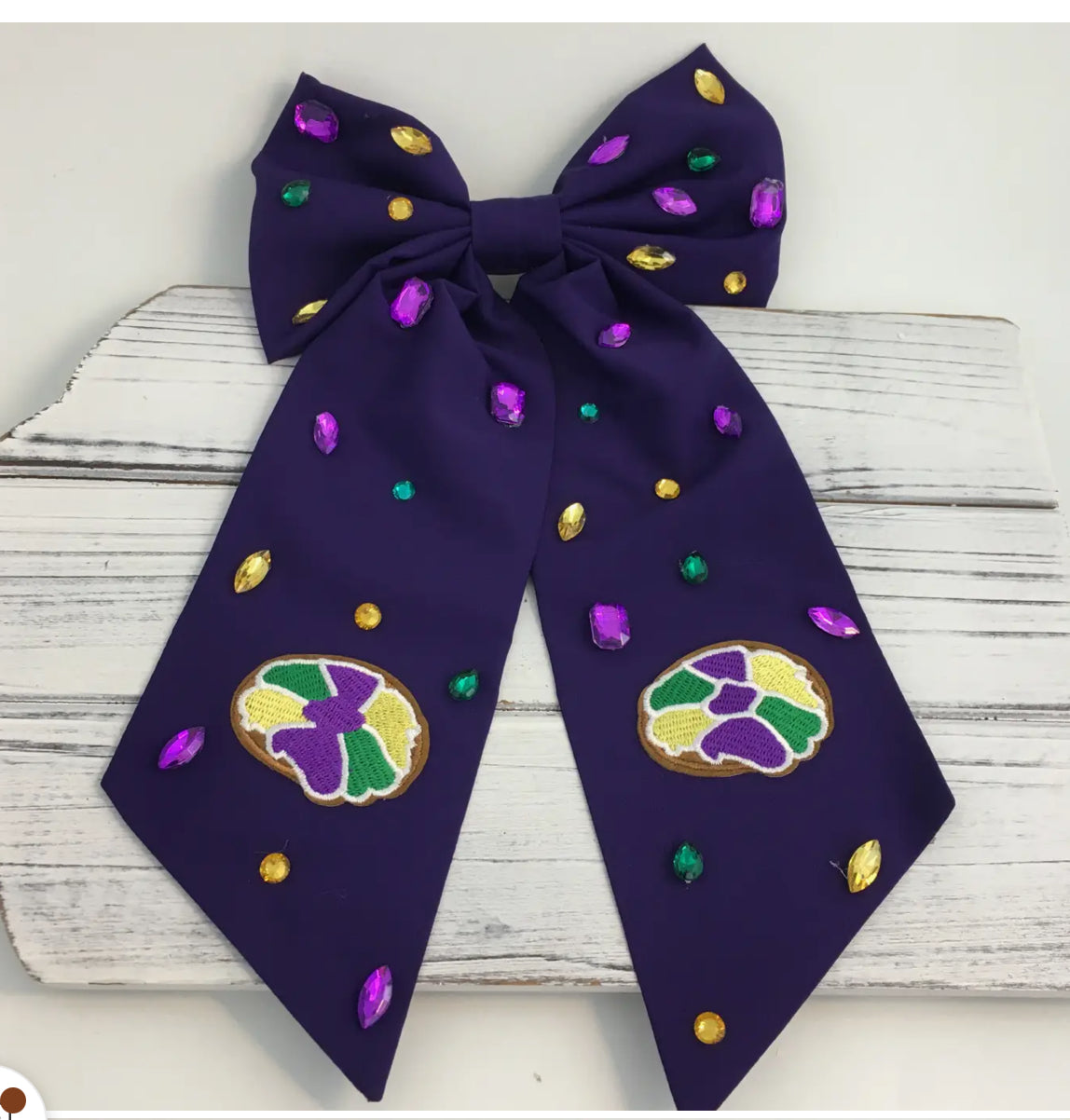 Mardi Gras hair bow