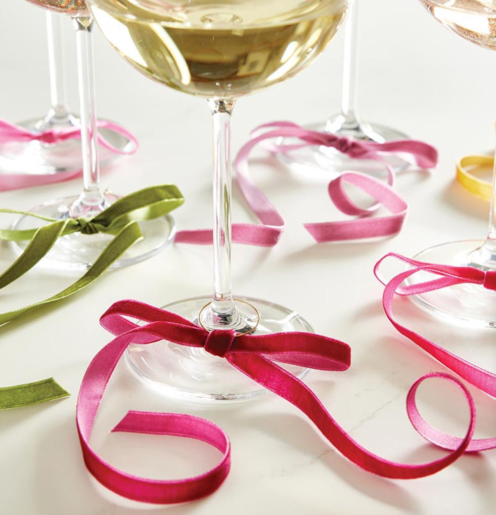 Velvet Bow Wine Charms