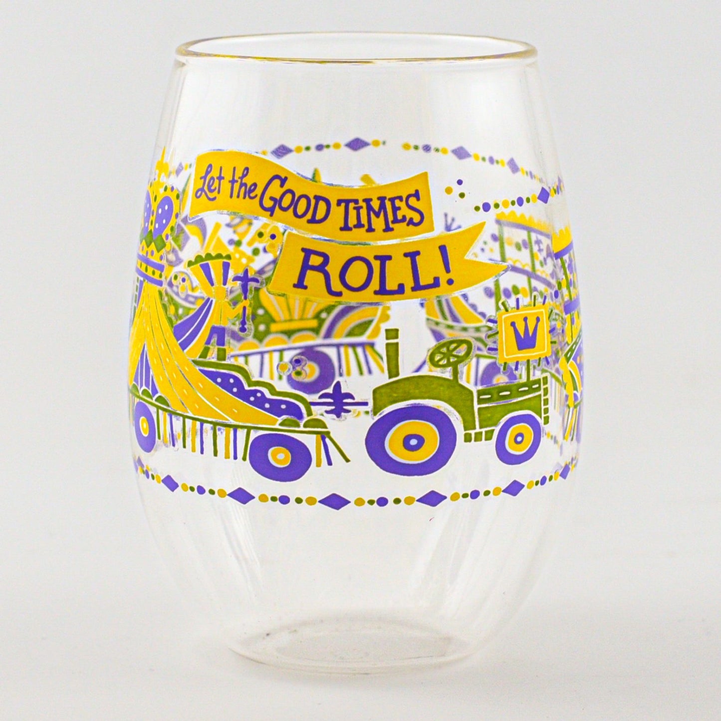 Let the Good Times Roll Stemless Wine Glasses
